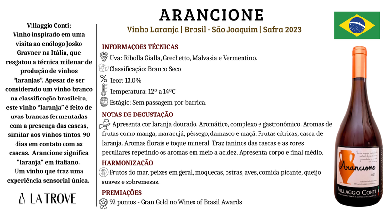 Vinho Villaggio Conti Arancione 2023