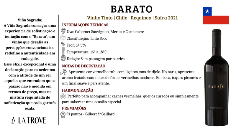 Vinho Tinto Viña Sagrada Barato 2021