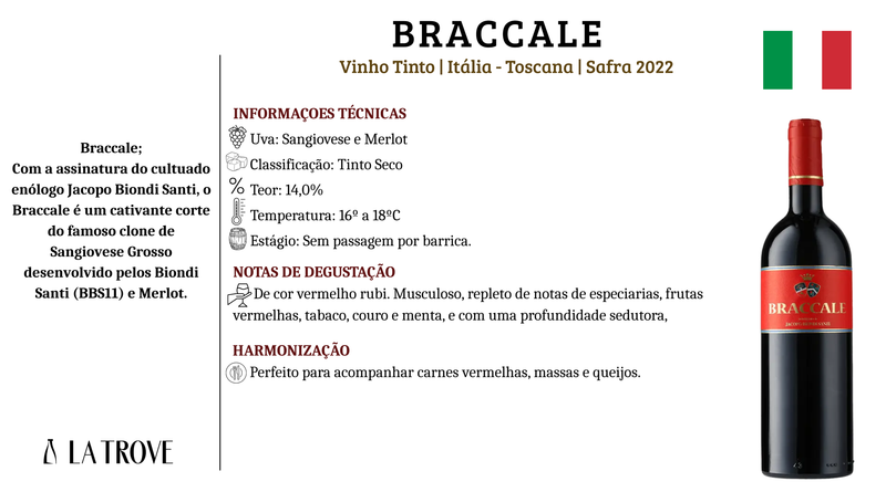 Vinho Tinto Braccale Jacopo Biondi Santi 2022