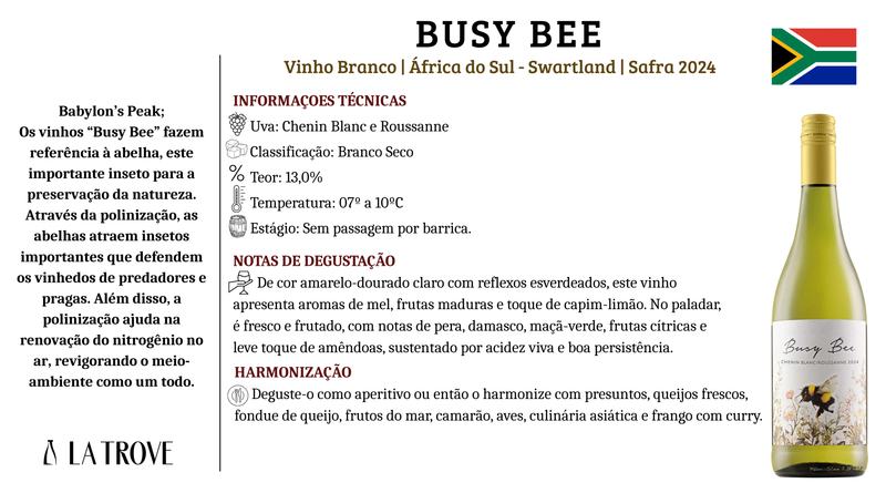 Vinho Branco Busy Bee Chenin Blanc Roussanne