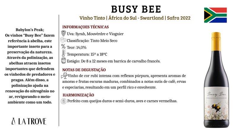 Vinho Tinto Busy Bee Red Blend 2022