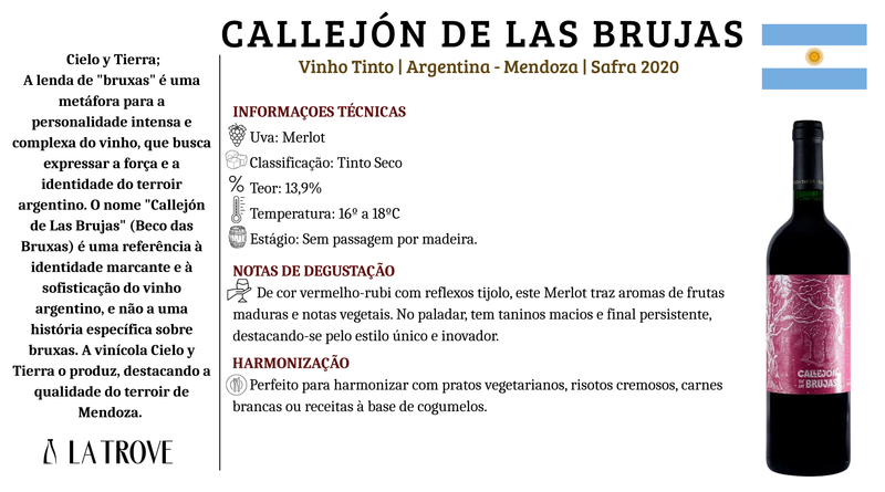 Vinho Tinto Callejon de Las Brujas Merlot 2021