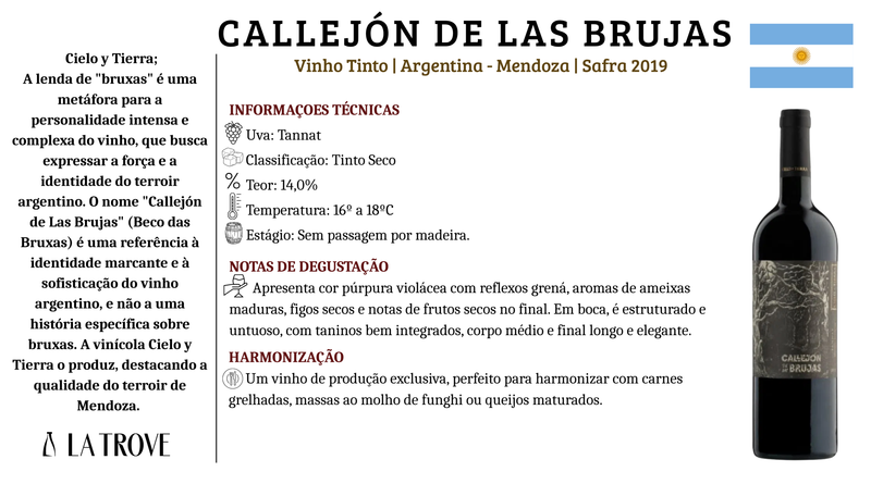 Vinho Tinto Callejon de Las Brujas Tannat 2019