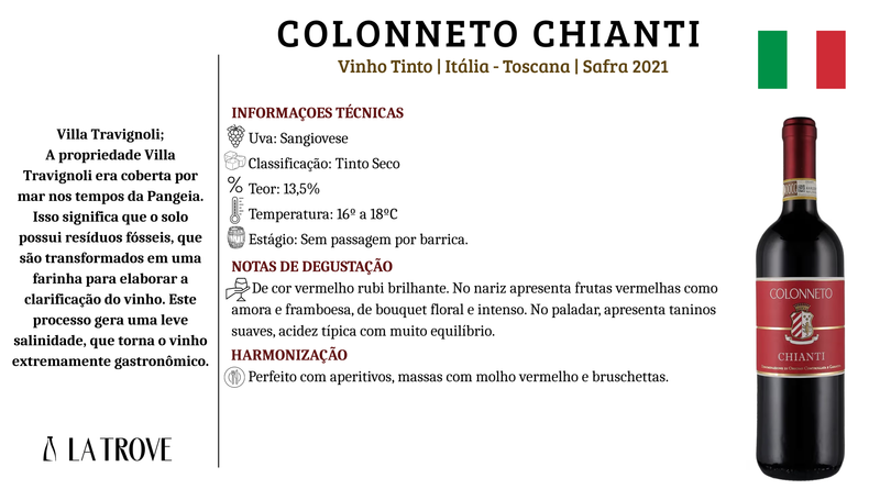 Vinho Tinto Vinho Colonneto Chianti D.O.C.G. 2021 750ml