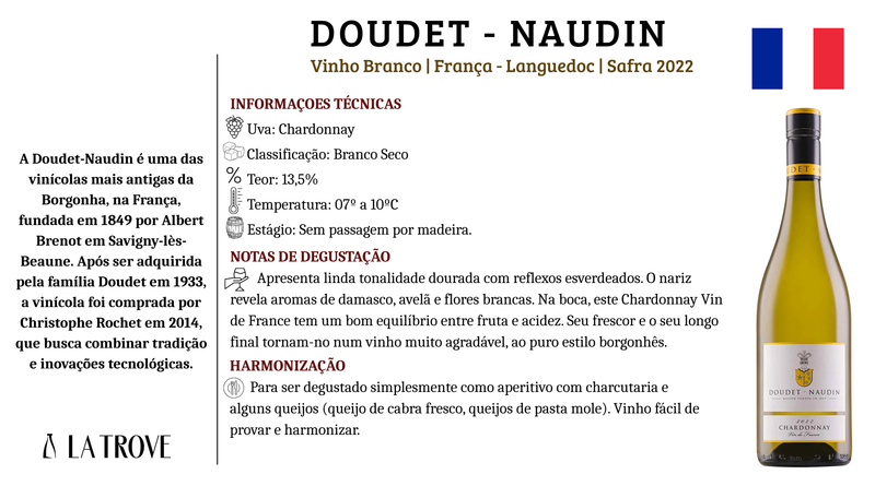 Vinho Branco Doudet Naudin - Vin de France Chardonnay 2022