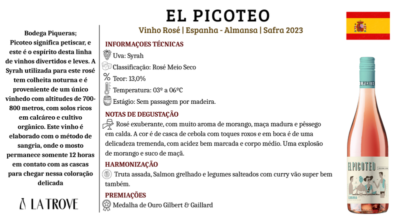 Vinho Rosé El Picoteo Rosado 2023
