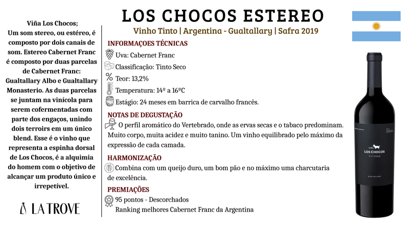 Vinho Tinto Los Chocos Orgânico Estereo Cabernet Franc 2019