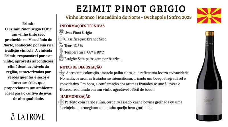 Vinho Branco Ezimit Pinot Grigio 2023