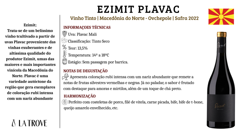 Vinho Tinto Ezimit Plavac Mali 2022