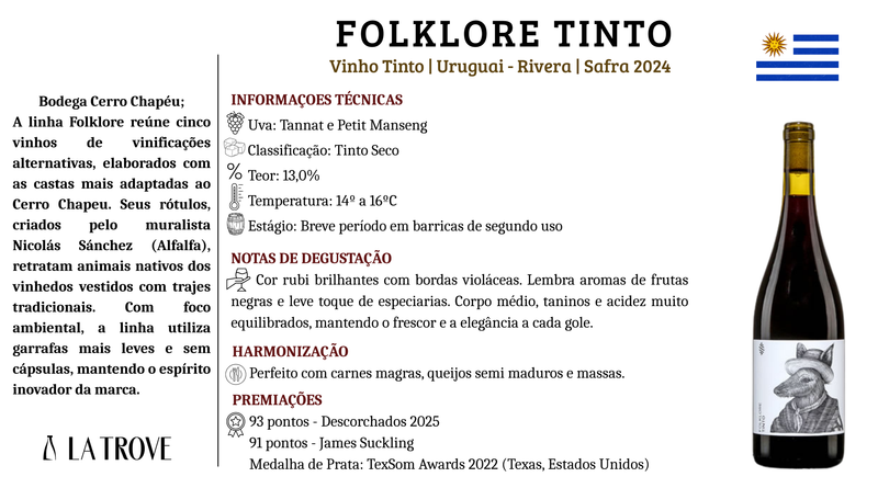 Vinho Folklore Tinto Cerro Chapeu 2024