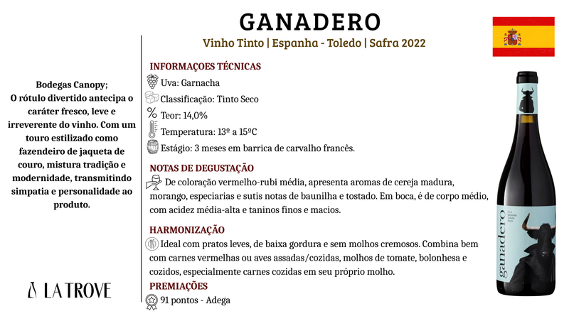 Vinho Tinto Ganadero Garnacha 2022