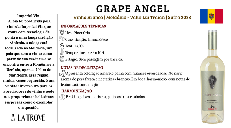 Vinho Branco Grape Angel Premium Pinot Gris 2023