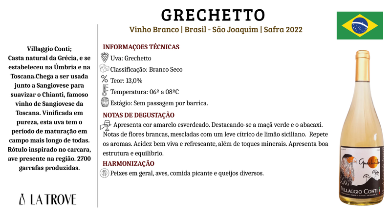 Vinho Villaggio Conti Branco Grechetto 2022