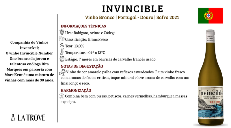 Vinho Branco Invincible  Number One Douro 2021