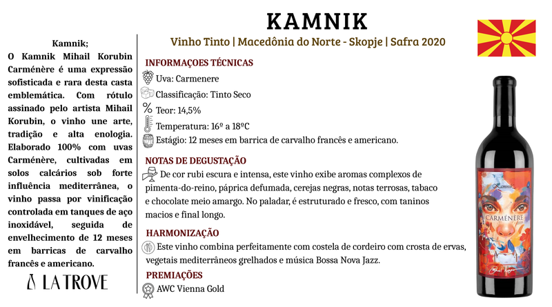 Vinho Kamnik Mihail Korubin Carmenere 2020