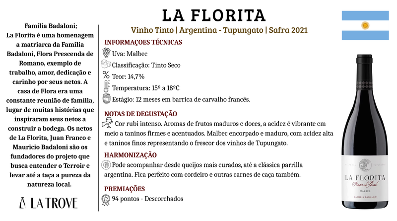Vinho Tinto La Florita El Peral Malbec 2021