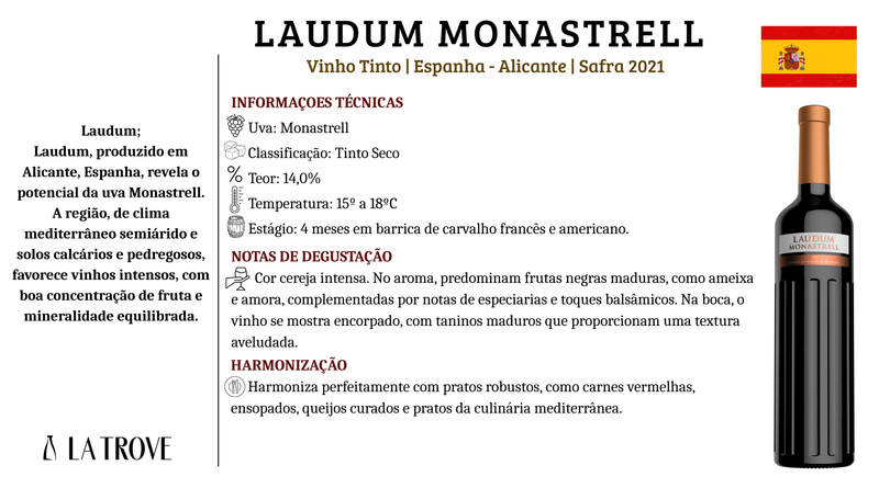 Vinho Tinto Laudum Roble Monastrell 2021