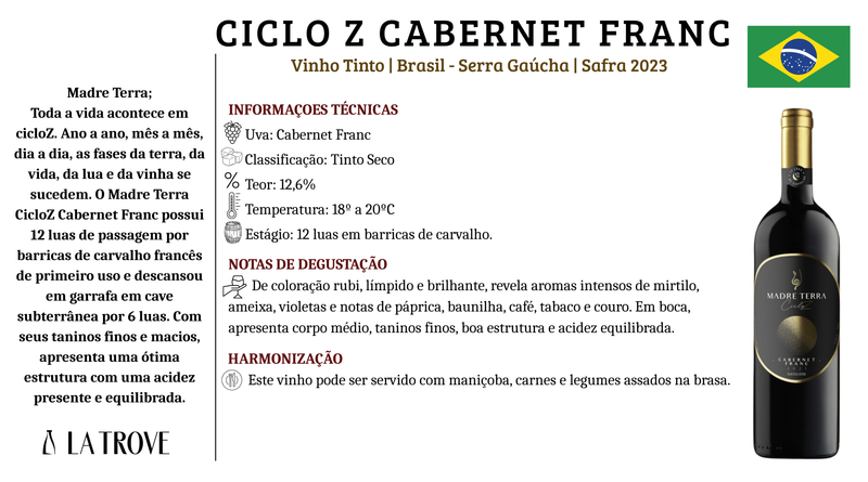 Vinho Madre Terra Cabernet Franc cicloZ 2023