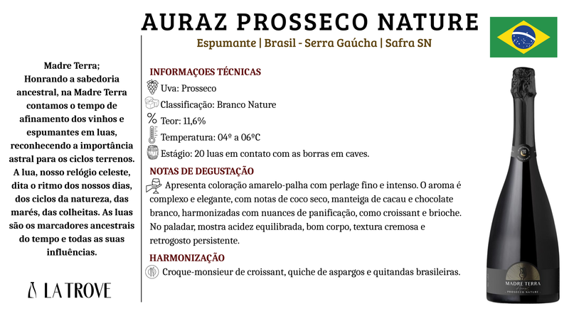 Espumante Madre Terra AuraZ Prosecco Nature