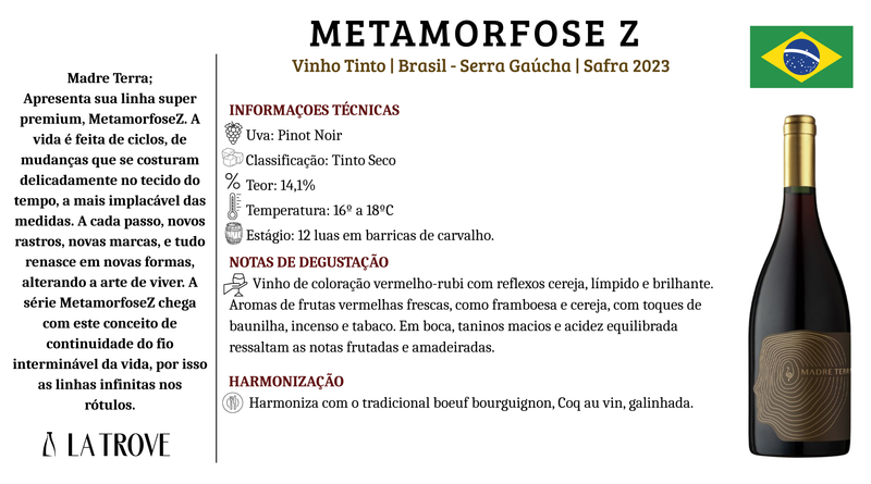 Vinho Madre Terra Pinot Noir Metamorfosez 2023