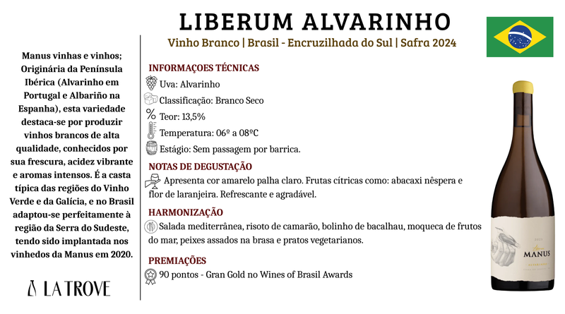 Vinho Branco Manus Liberum Alvarinho 2024
