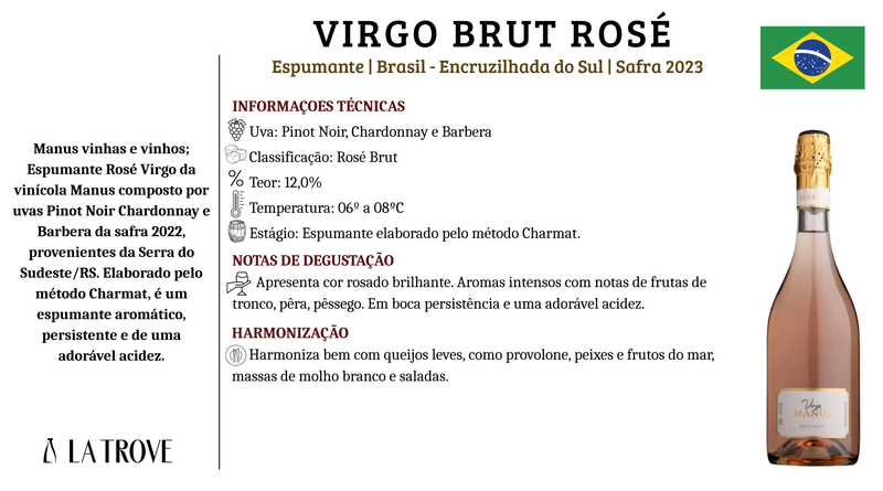 Espumante Manus Virgo Brut Rosé 2022
