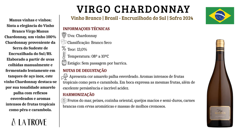 Vinho branco Manus Virgo Chardonnay 2024