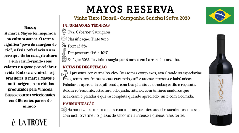 Vinho Tinto Mayos Cabernet Sauvignon 2020