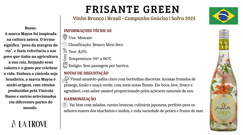Vinho Mayos Green Frisante Branco