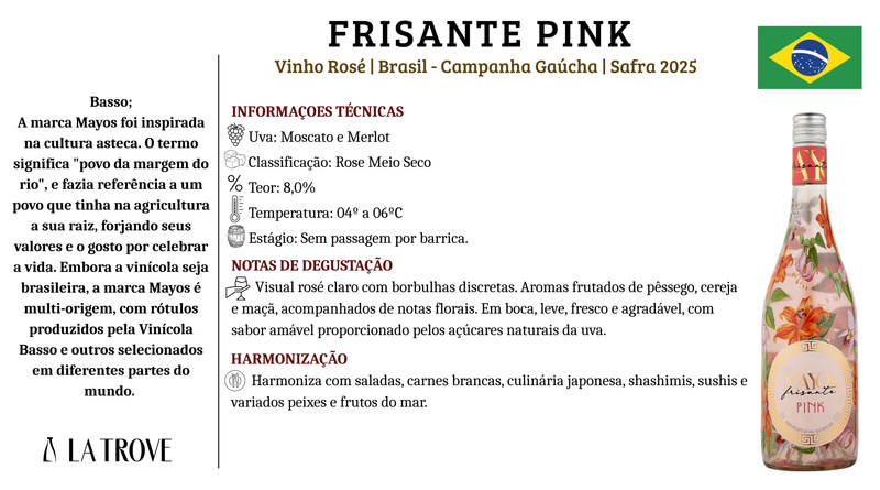 Vinho Mayos Frisante Pink Rosé