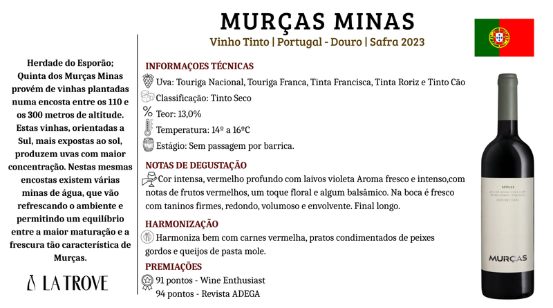 Vinho Tinto Murças Minas Douro 2023