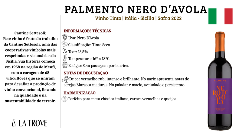 Vinho Tinto Palmento Nero d'Avola DOC 2022