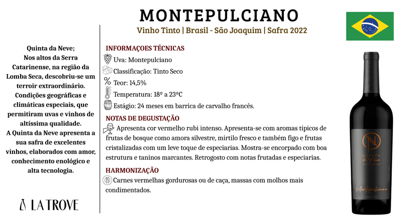 Vinho Tinto Quinta da Neve Montepulciano 2022