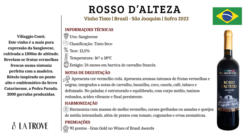 Vinho Villaggio Conti Rosso d'Altezza 2022
