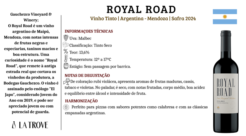 Vinho Tinto Royal Road Malbec 2024