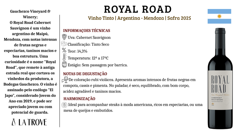 Vinho Tinto Royal Road Cabernet Sauvignon 2025