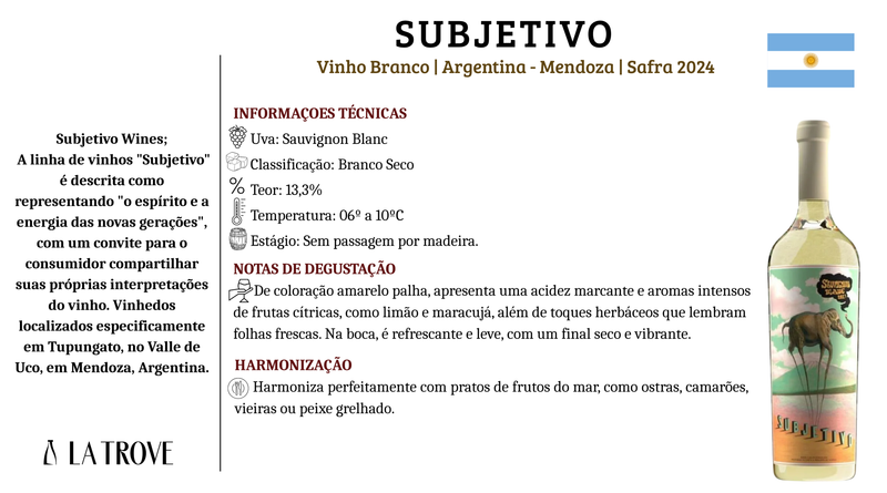 Vinho Branco Subjetivo Sauvignon Blanc 2024