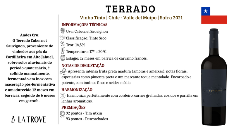 Vinho Tinto Terrado Cabernet Sauvignon 2021