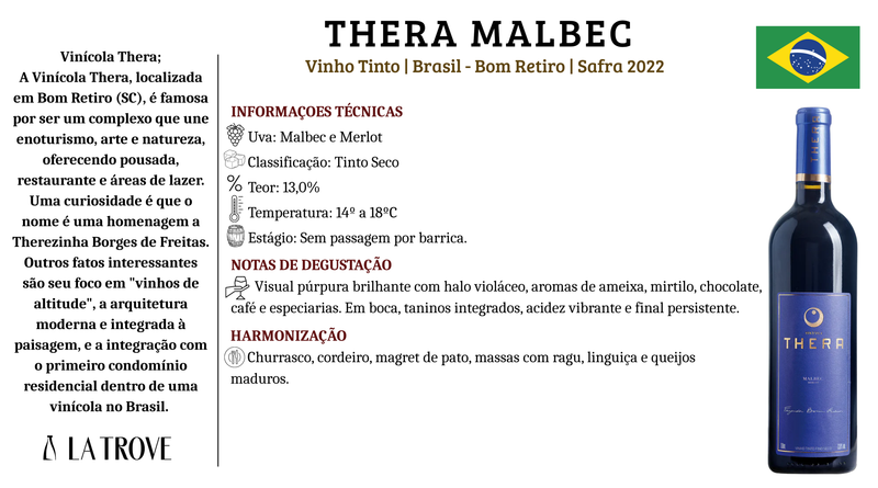 Vinho Tinto Thera Malbec 2022
