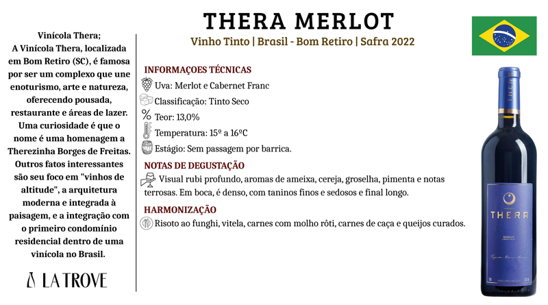 Vinho Tinto Thera Melot 2022