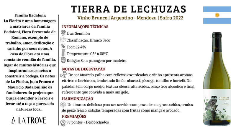 Vinho Branco Tierra de Lechuzas Semillón 2022