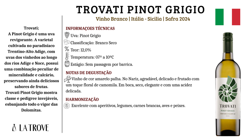 Vinho Branco Trovati Pinot Grigio 2024
