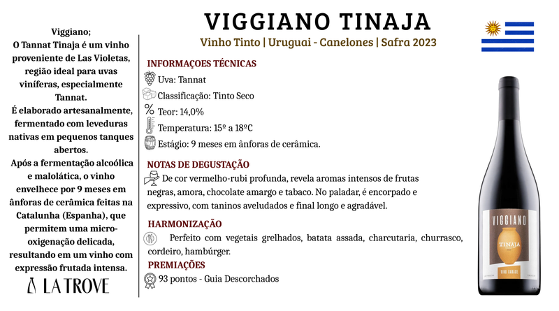 Vinho Tinto Viggiano Tannat Tinaja 2023
