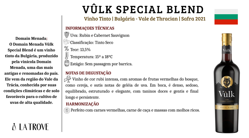 Vinho Tinto Vulk Special Blend 2021